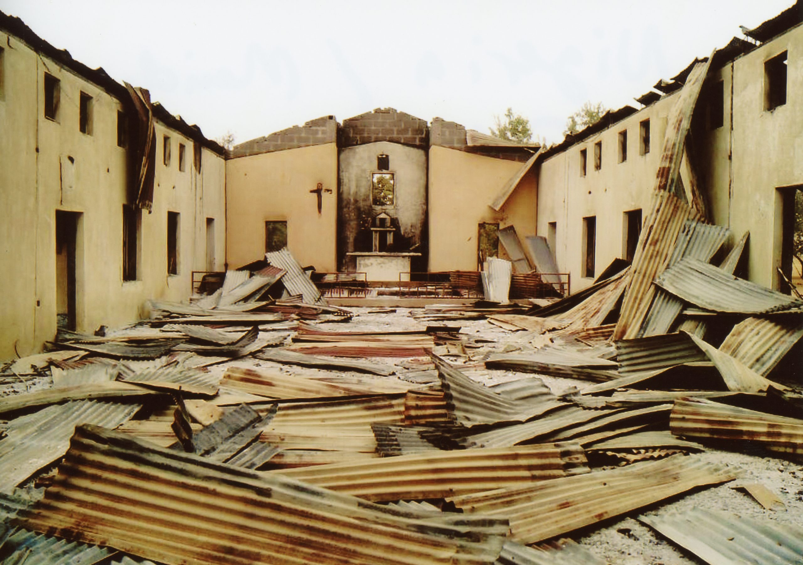 Kostol svätého Jozefa v diecéze Maiduguri zničený teroristami z Boko Haram